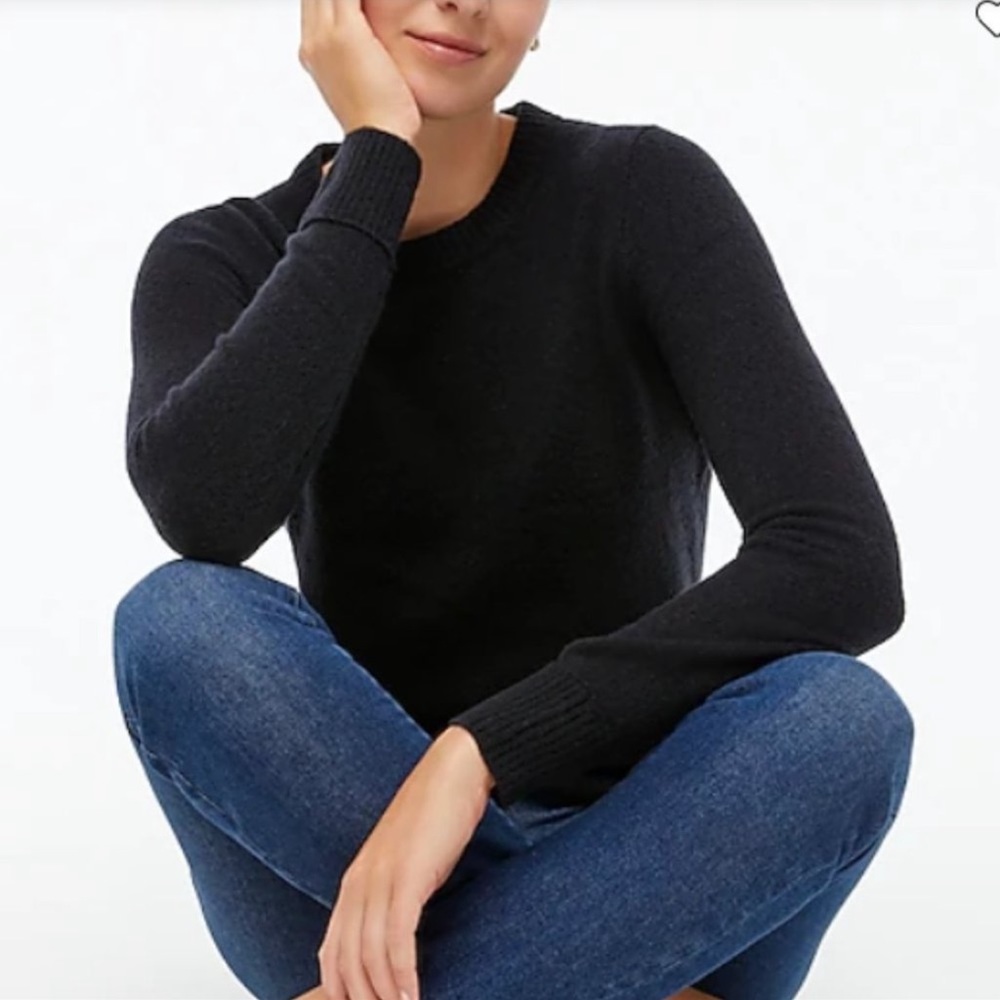 J. Crew Factory Crewneck Sweater in Extra Soft Yarn, Black, Sz: Small